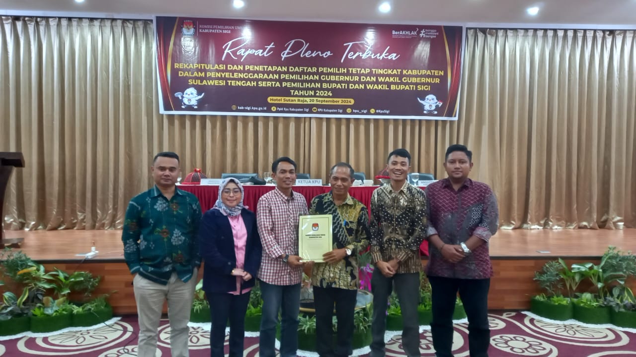 KPU Sigi Tetapkan Jumlah DPT Pilkada 2024 Sebanyak 193.502